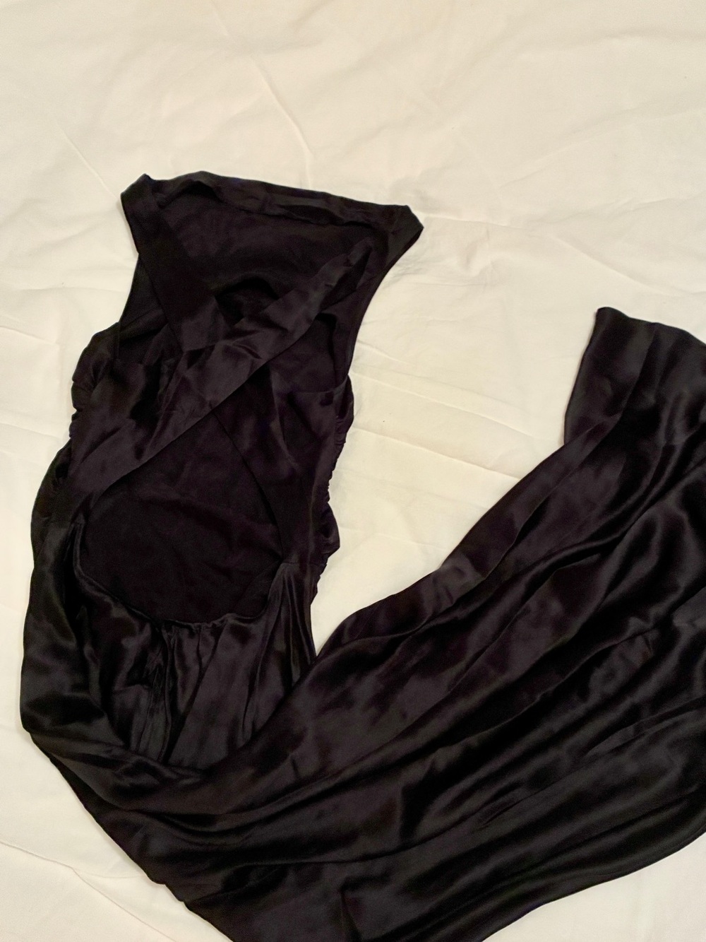 Banana Republic Black Satin Cross-Back Backless Dress - Picture 2 of 6